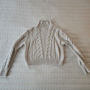 Aeropostale Cream Cable Knit Turtleneck Sweater